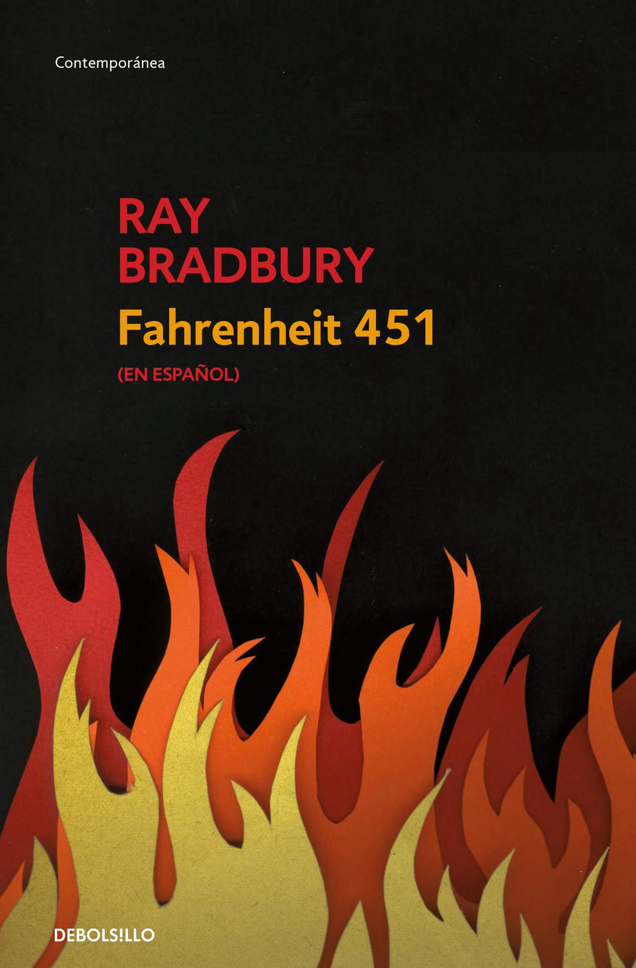 Cubierta de Fahrenheit 451, de Ray Bradbury