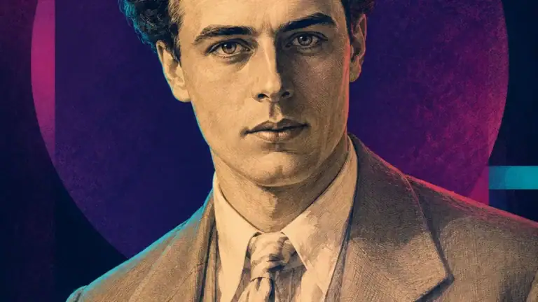 Ilustración editorial generada con IA de Aldous Huxley