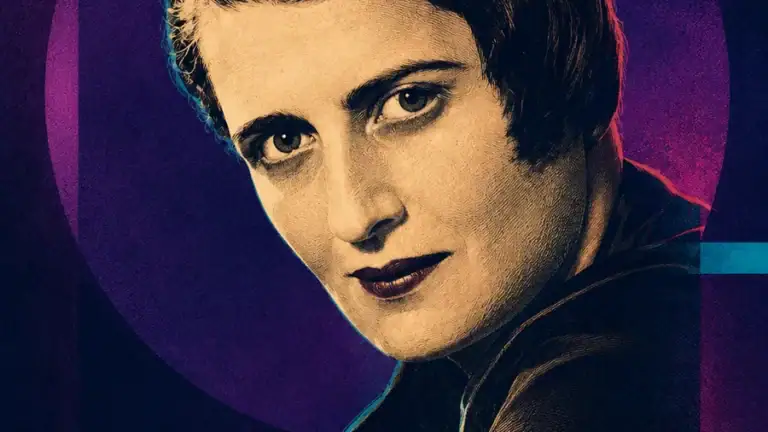 Ilustración editorial generada con IA de Ayn Rand