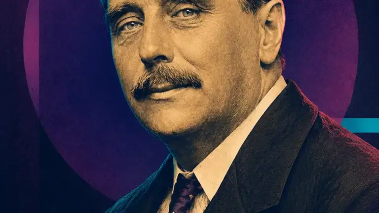 Ilustración editorial generada con IA de H. G. Wells